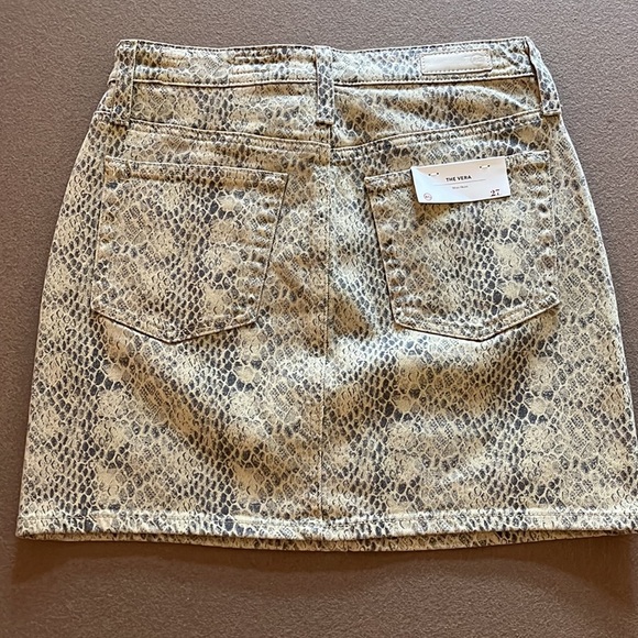 AG Jeans NWT The Vera Snakeskin Mini Skirt Size 27 - Picture 4 of 11
